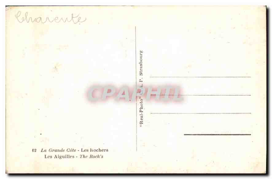 CPA La Grande Cote Les Rochers Les Aiguilles  — Verso