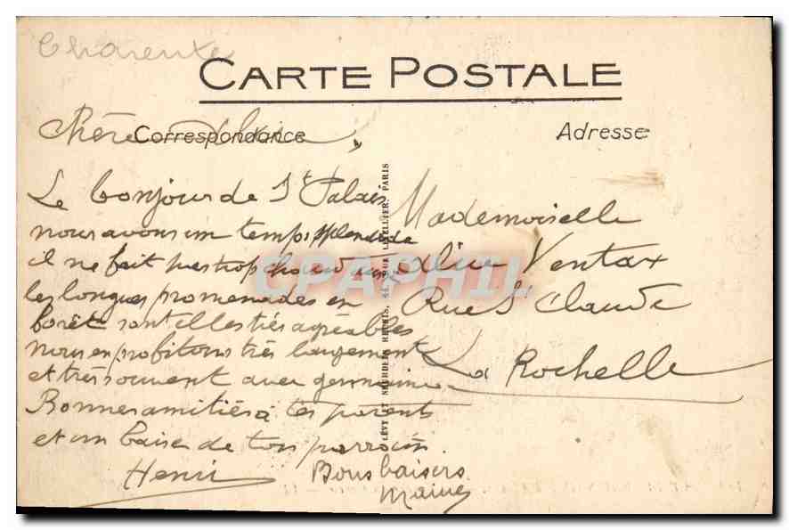 CPA Le Bureau Saint Palais Le Conche du Concie  — Verso