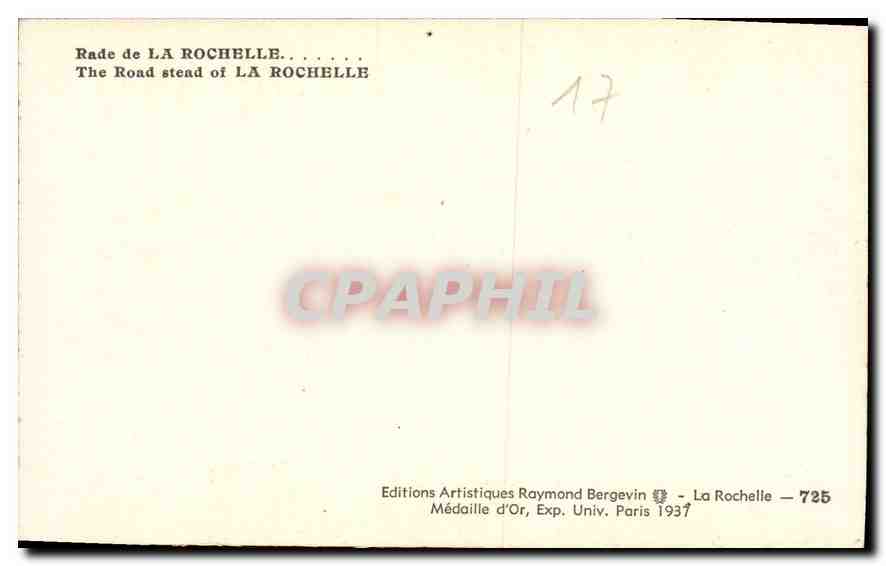 CPA Rade de La Rochelle  — Rückseite