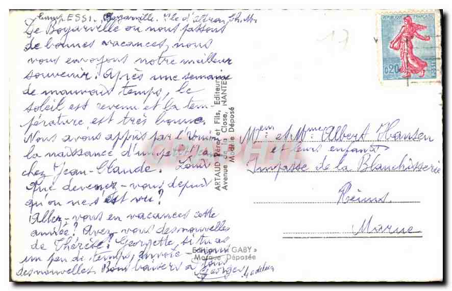 CPA Boyardville Ile d'Oleron Le bac Depute Jean Hay Camping — Rückseite