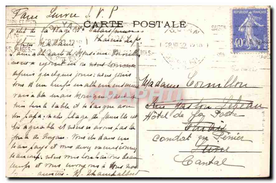 CPA Saint Palais sur Mer Ch Inf La Corniche Les Pierrieres  — Verso