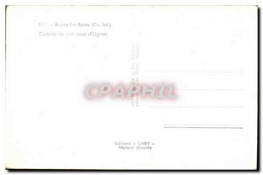 CPA Ronce les Bains Ch Inf Colonie de Vacances d'Ugines  — Rückseite