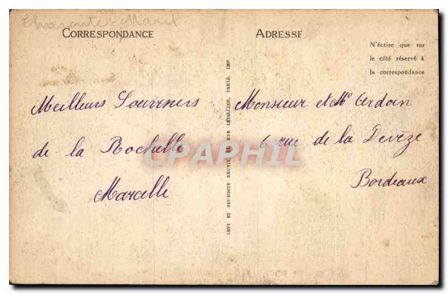 CPA La Rochelle Maison Henri II  — Verso