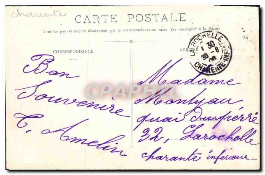 Meschers-les-Bains — Höhlen — Café-Restaurant de la Colonne et des Fontaines — Sammlung der Maison Universelle — Rückseite