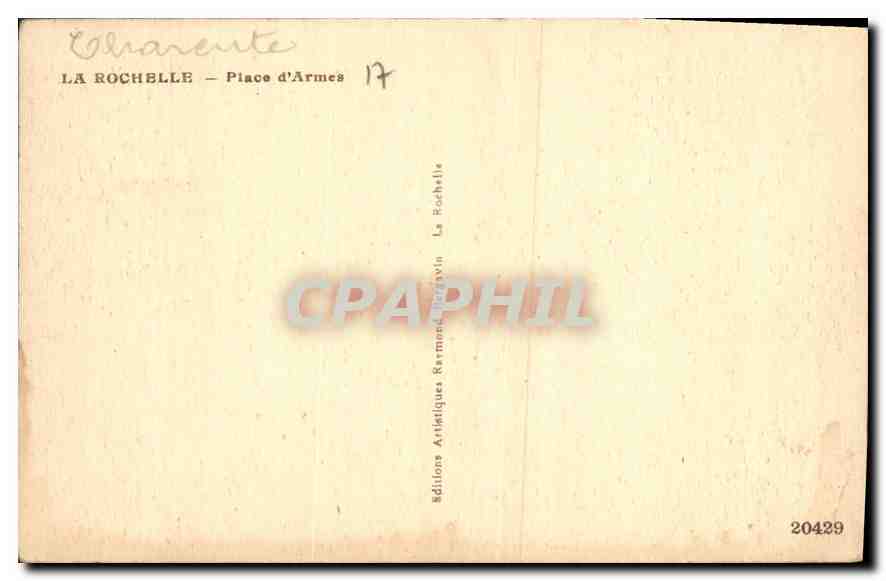 CPA La Rochelle Place d'Armes  — Verso