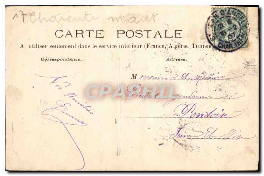 Saint-Jean-d'Angély — Die Türme 18. Jahrhundert — Sammlung A. Rogé — Rückseite