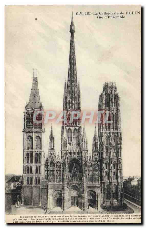 CPA La Cathedrale de Rouen Vue d'ensemble 