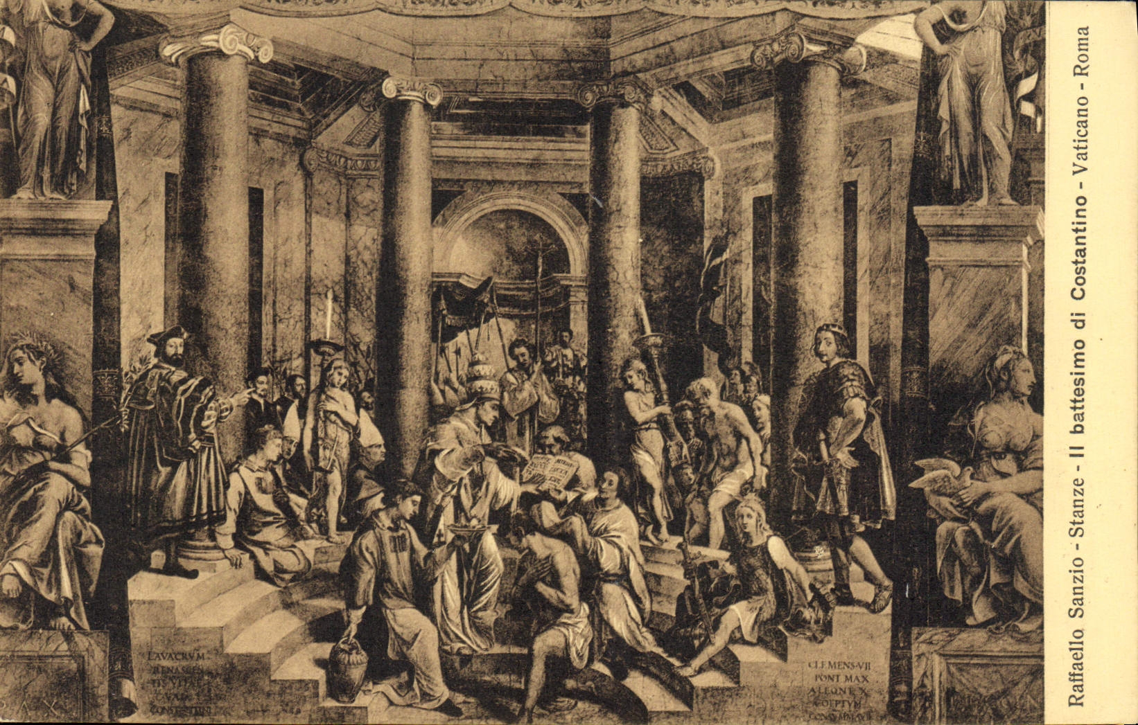CPA Raffaello Sanzio Stanze II battesimo de Constantino Vaticano Roma 