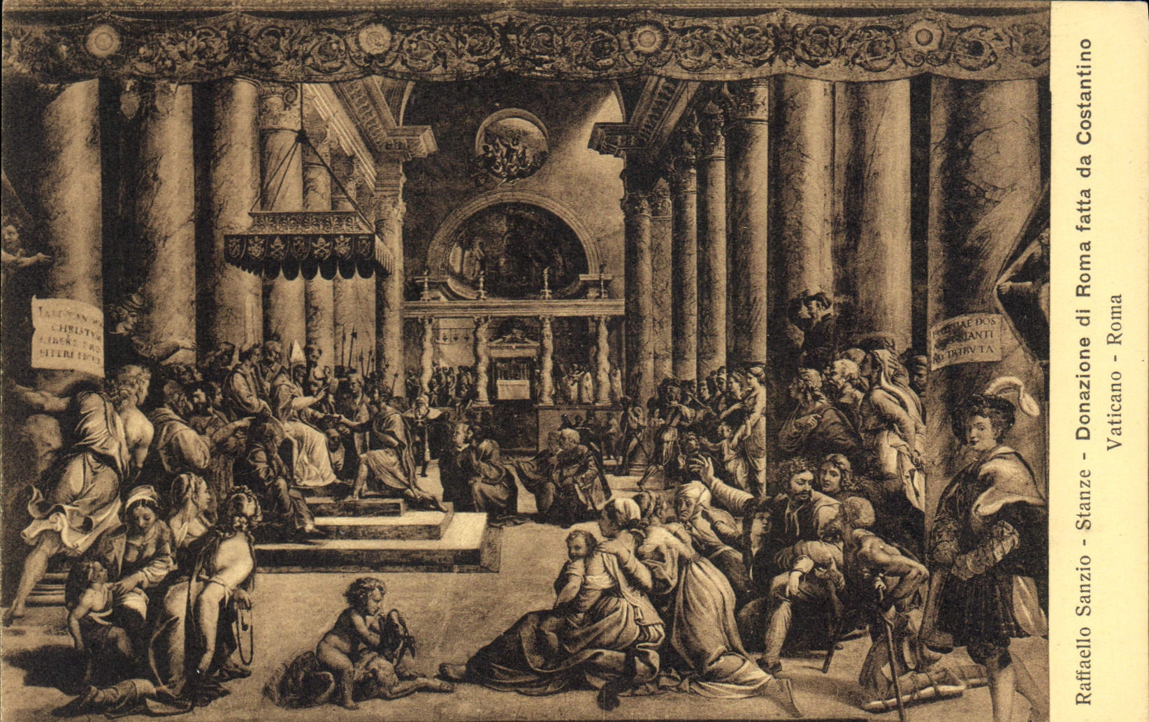 CPA Raffaello Sanzio Stanze Donazione di Roma fatta da Constantino Vaticano Roma 