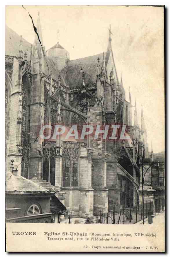 Troyes — Église St-Urbain — Transept nord, rue de l'Hôtel-de-Ville — J. S. T.