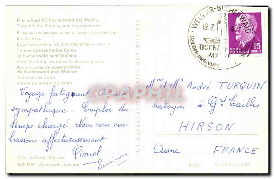 CPM Ancien camp de concentration de Buchenwald pres Weimar — Rückseite