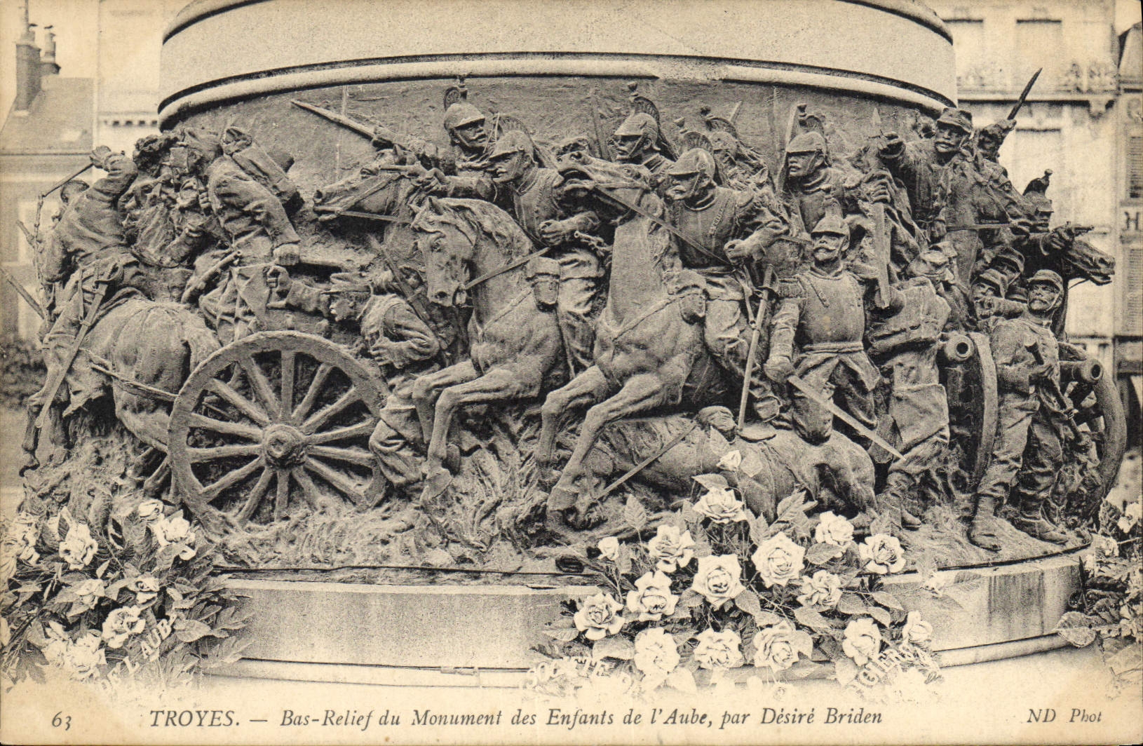 Troyes — Bas-Relief du Monument des Enfants de l'Aube, par Désiré Briden — ND Phot, n°63