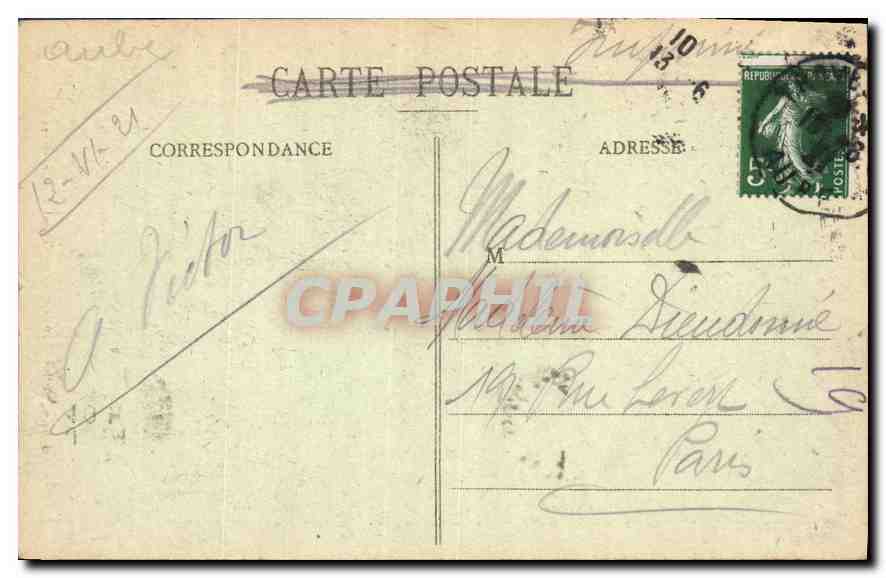 Cheminée Renaissance de l'Hôtel de Vauluisant — TROYES — éditeur anonyme, n° de série non visible — Reverso