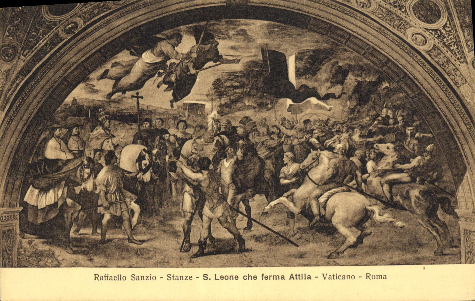CPA Raffaello Sanzio Stanze S Leone che ferma Attila Vaticano Roma 