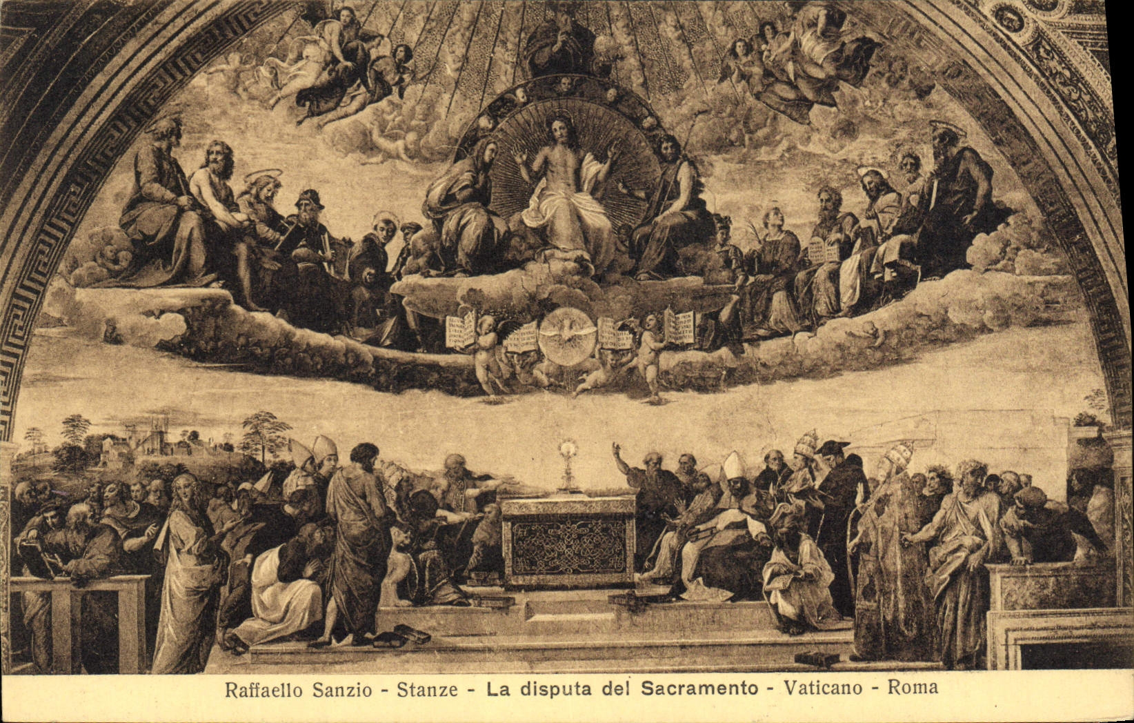 CPA Raffaello Sanzio La disputa del sacramento Vaticano Roma 