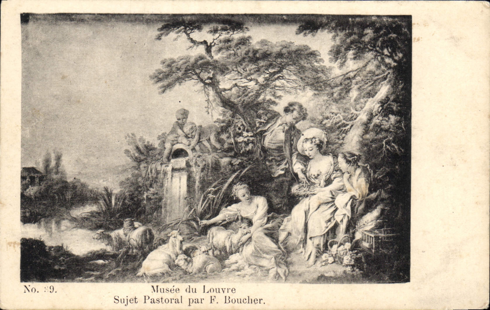 Sujet Pastorale par F. Boucher — Musée du Louvre — No. 9