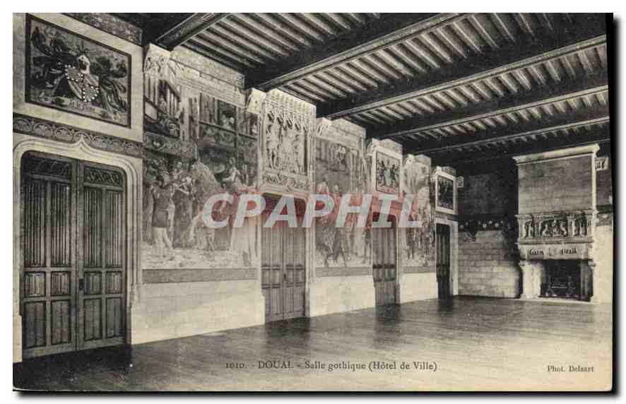 CPA Doual Salle gothique Hotel de Ville 