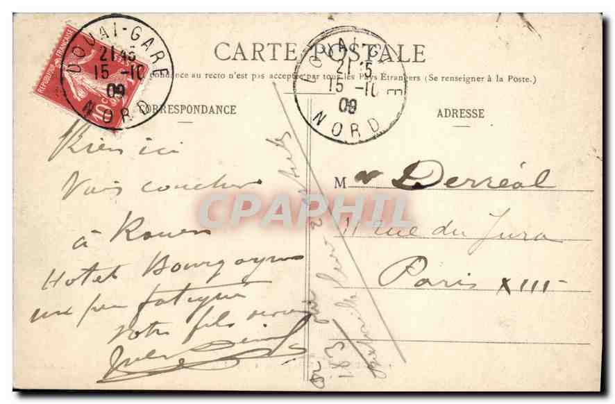 CPA Doual Salle gothique Hotel de Ville  — Verso