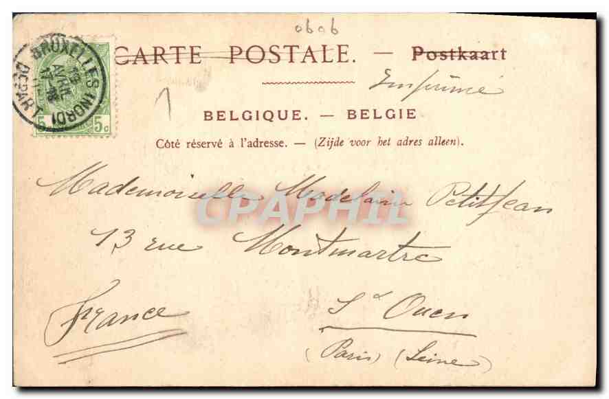 CPA Bruxelles Chaire de l'Eglise Sainte Gudule  — Verso