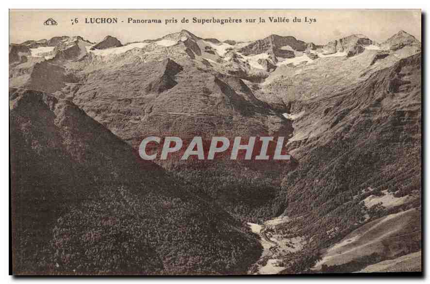 CPA Luchon Panorama pris de Superbagneres sur la Vallee du Lys 