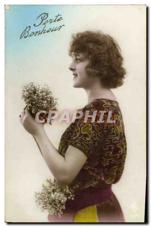 CPA Porte Bonheur Femme