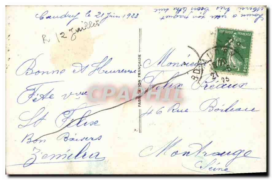 CPA Porte Bonheur Femme — Back