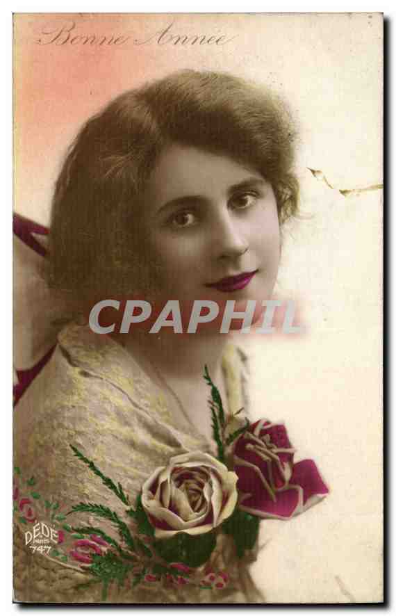 CPA Bonne Annee Femme