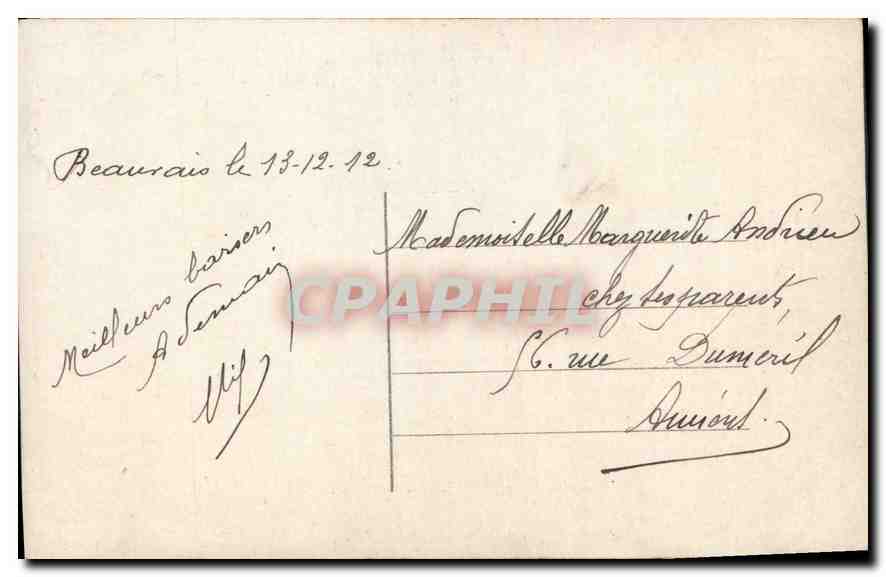 CPA Sincere Amitie Femme — Verso