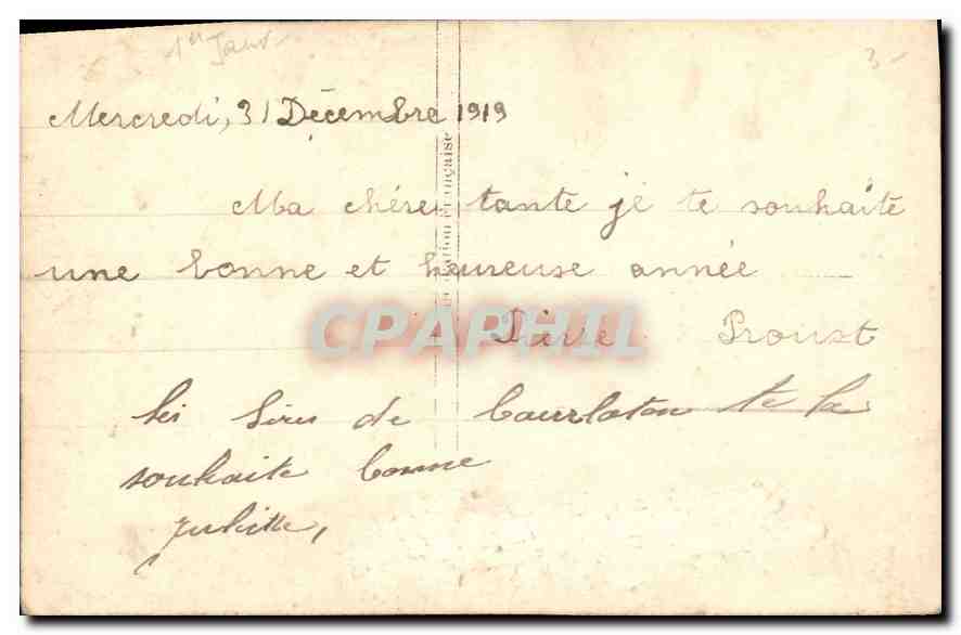 CPA Bonne Annee Femme — Verso