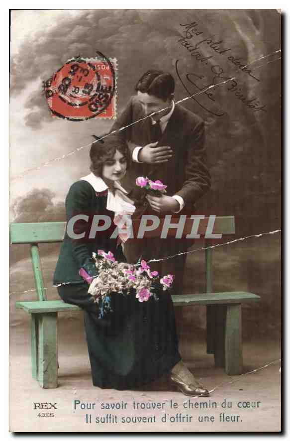 CPA Pour savoir trouver le chemin du coeur Femme