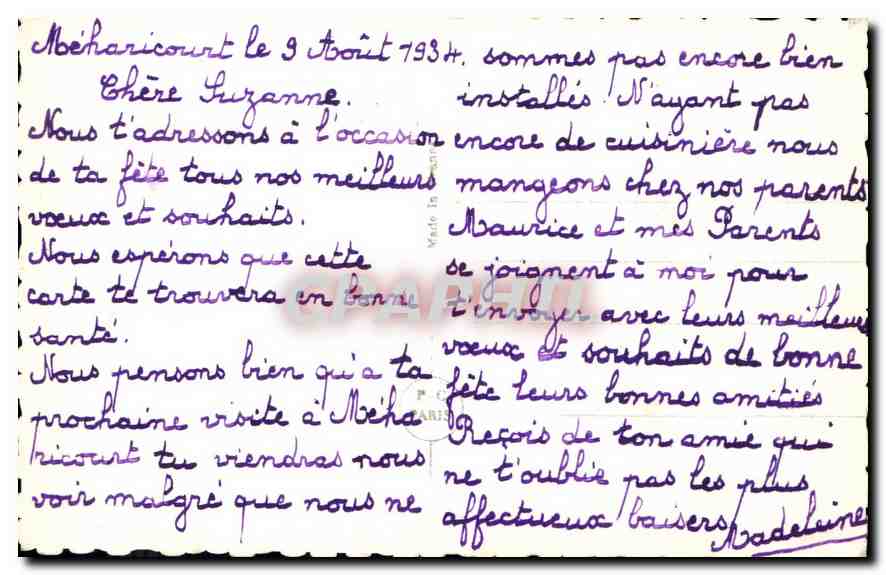CPA Femme — Rückseite