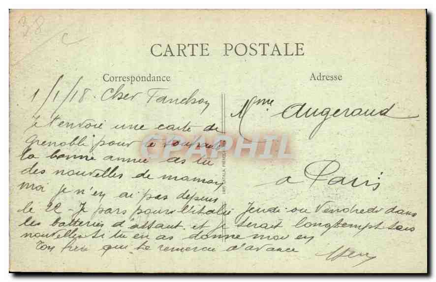 CPA Grenoble L'Isere et la Chaine des Alpes  — Rückseite
