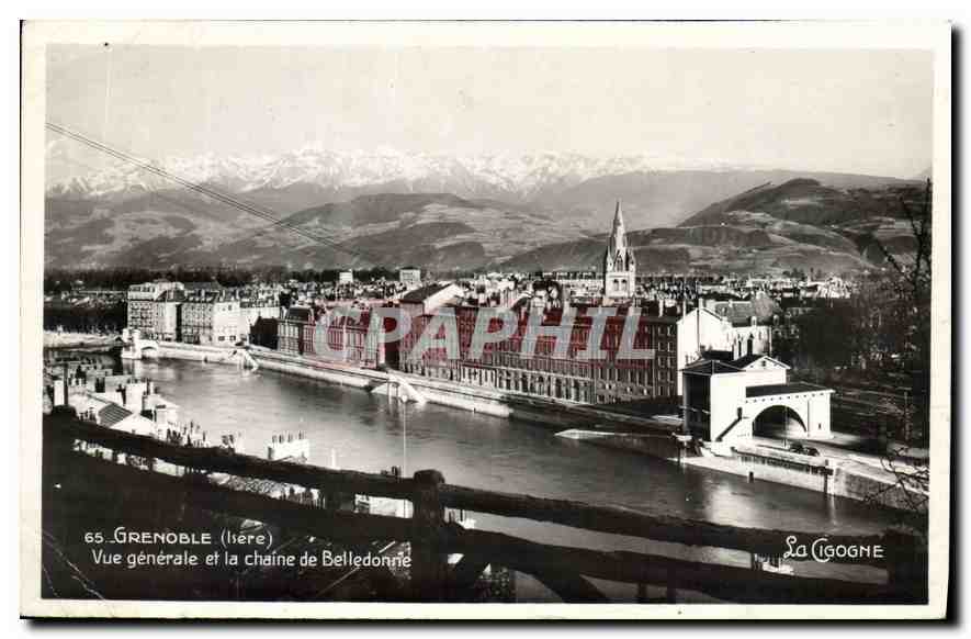 CPA Grenoble Isere Vue generale et la chaine de Belledonne 