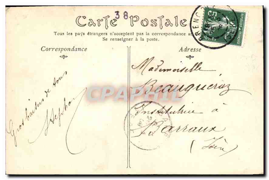 CPA Grenoble Vue sur l'Isere et la Chaine des Alpes  — Rückseite