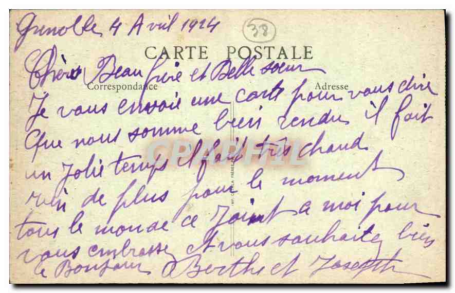 CPA Grenoble L'Isere et la Chaine des Alpes  — Rückseite