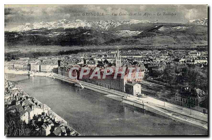 CPA Grenoble Vue Generale et les Alpes 
