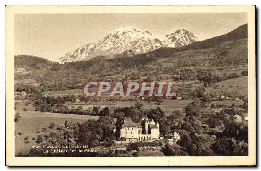 Uriage-les-Bains — Le Château et le Colom — éditeur Braun & Cie, imp. Edt. Mulhouse-Dornach
