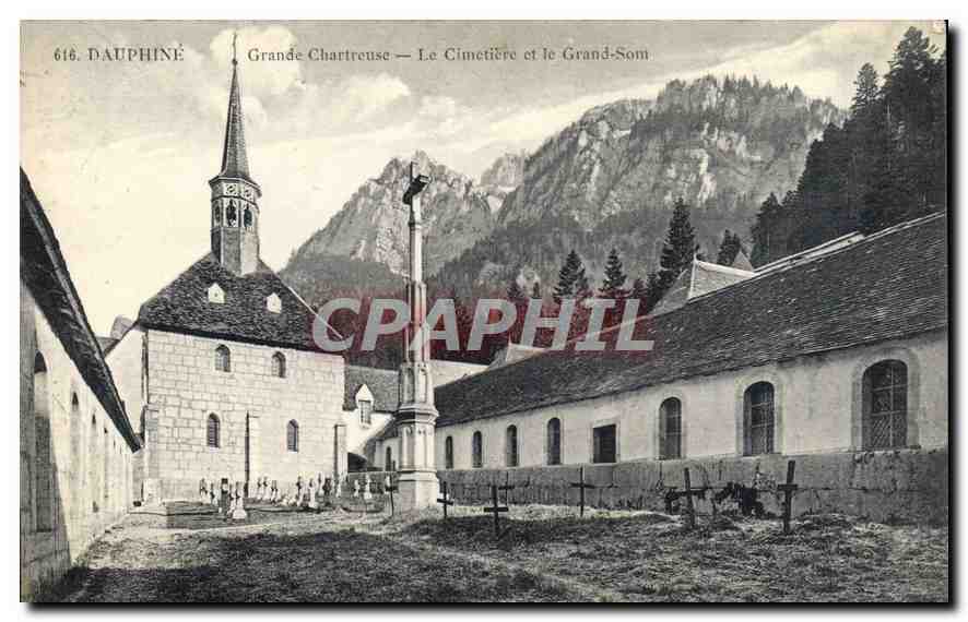 CPA Dauphine Grande Chartreuse Le Cimetiere et le Grand Som 