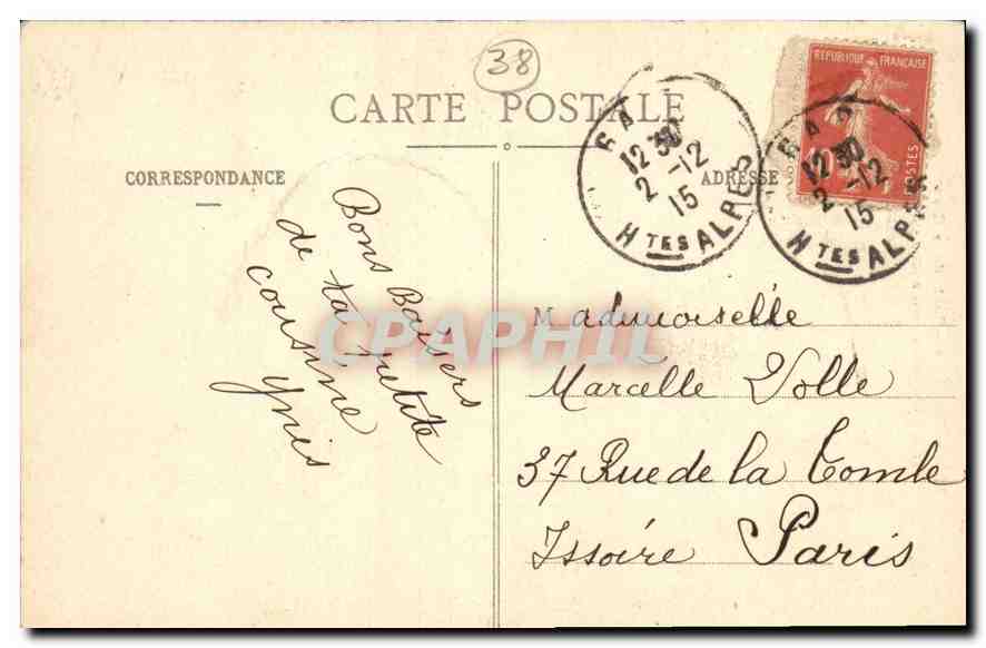 Vieux Pont sur la Romanche — Route de la Grave — E.R. — n°773 — Rückseite