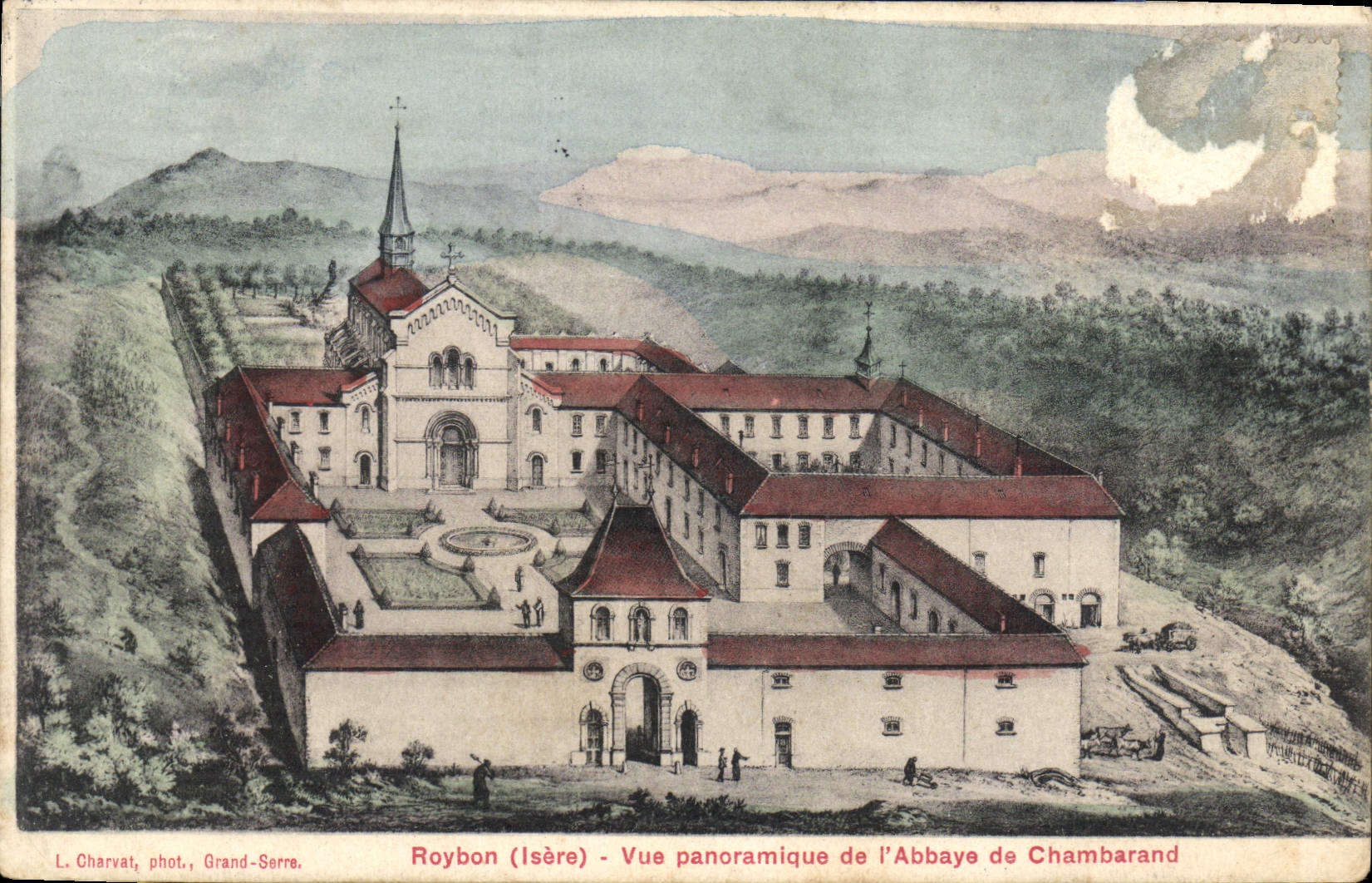 Roybon (Isère) - Vue panoramique de l'Abbaye de Chambarrand — L. Charvat, phot., Grand-Serre