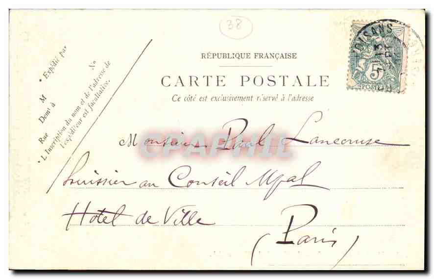 CPA Massif d'Oisans La Cascade de Rivetore  — Rückseite