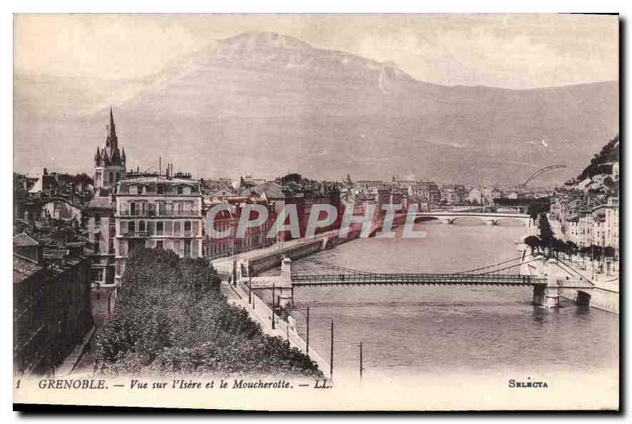 CPA Grenoble Vue sur l'Isere et le Moucherette 