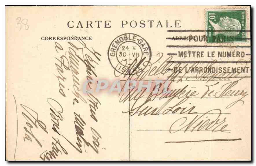 CPA Grenoble Le Pont de l'Hopital et la Chaine des Alpes  — Rückseite