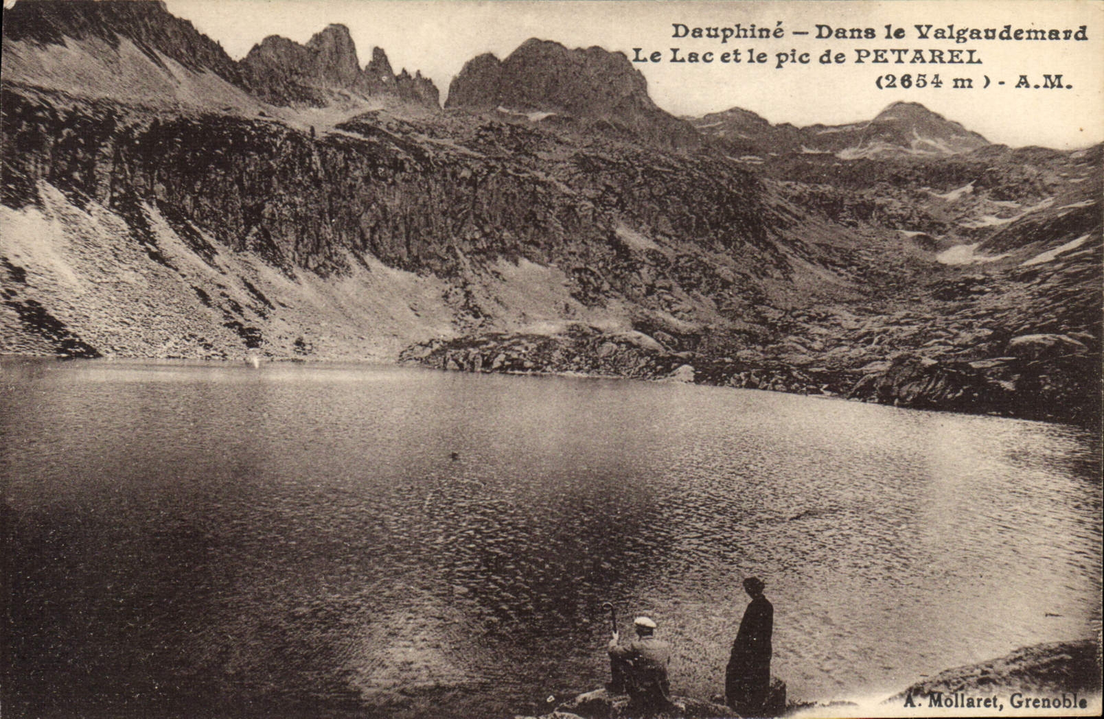 Dauphiné — Dans le Valgaudemard — Le Lac et le pic de PETAREL (2654 m) — A.M. — A. Mollaret, Grenoble