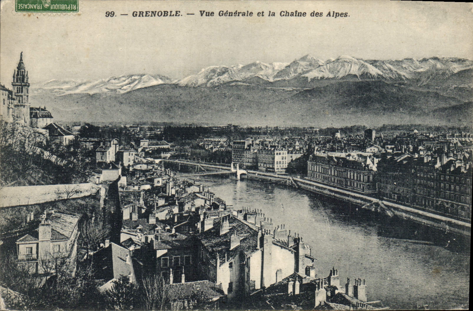 Grenoble — Vue Générale et la Chaîne des Alpes — République Française, n°99