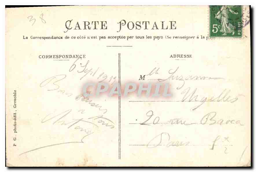 Grenoble — Vue Générale et la Chaîne des Alpes — République Française, n°99 — Rückseite