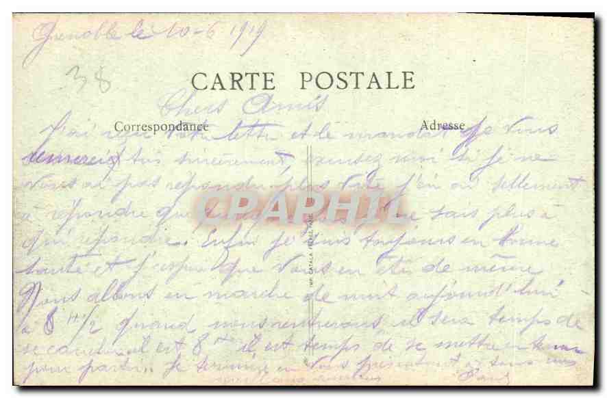 CPA Le Dauphine Grenoble L'Isere et la Chaine des Alpes  — Verso