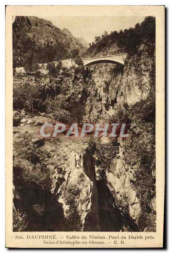 CPA Dauphine Vallee du Vencon Pont du Diable pres Saint Cristophe en Oisans 