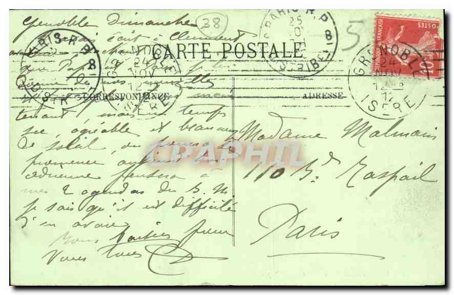 CPA Uriage La Fontaine par Sappey  — Rückseite