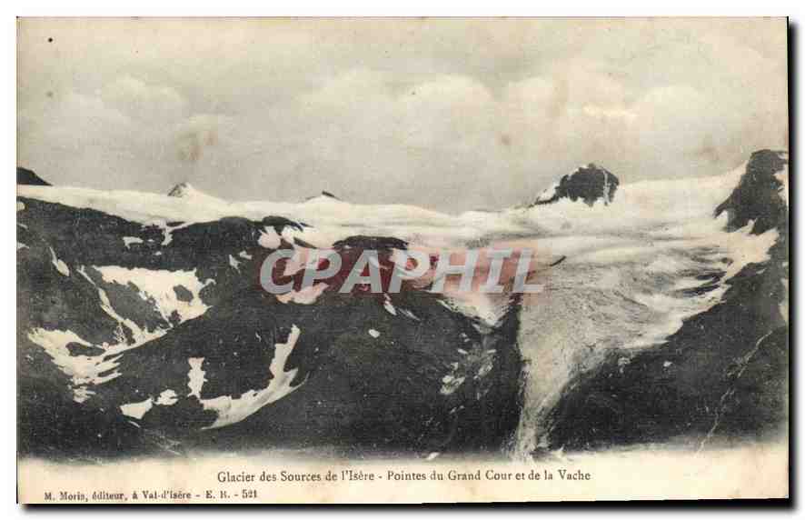 CPA Glacier des Sources de l'Isere Pointes du Grand Cour et de la Vache 
